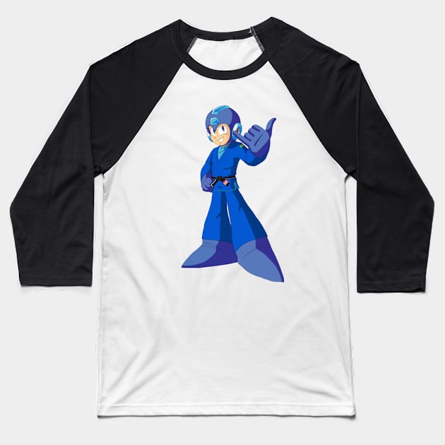 Mega Man Baseball T-Shirt by sayafightwear